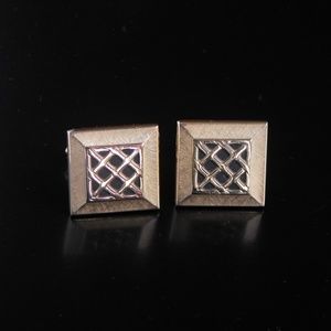 Vintage SWANK Checker Cufflinks Gold Tone
